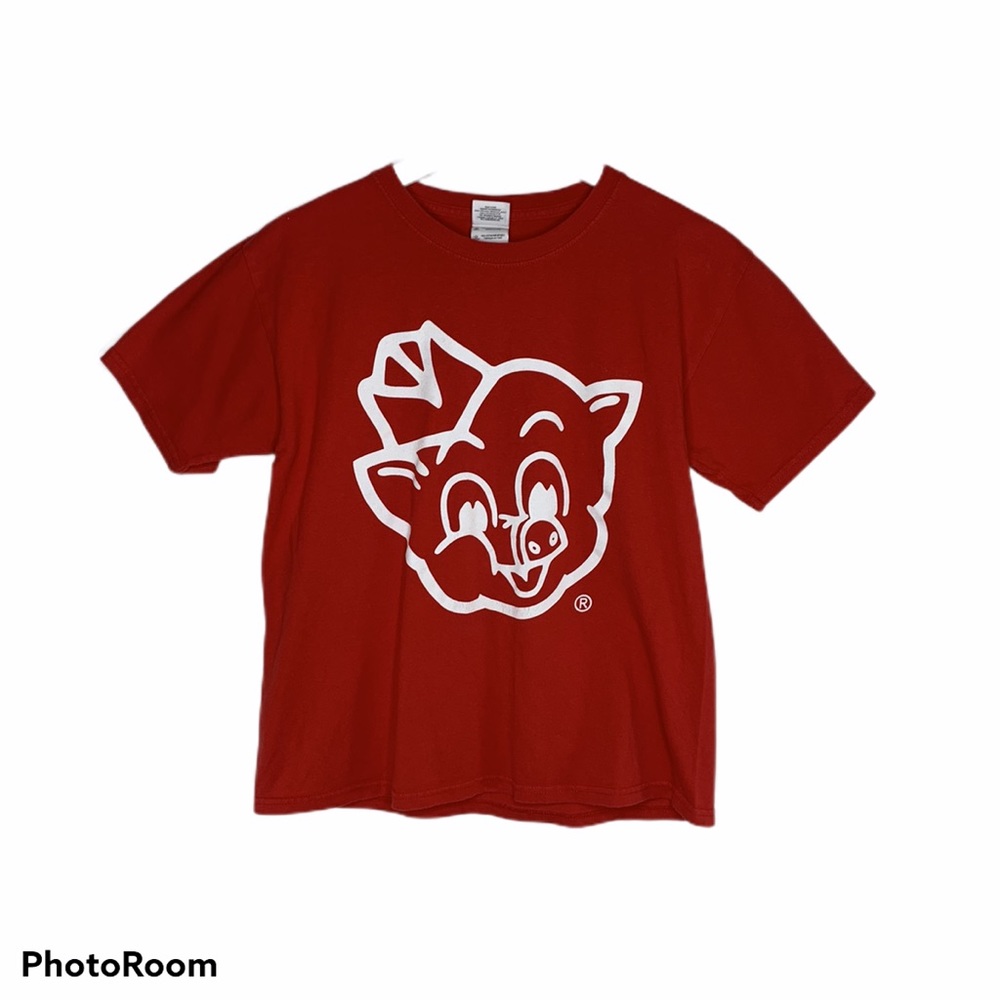 Piggly Wiggly youth Large T-shirt red grocery store ad promo I'm big on the Pig